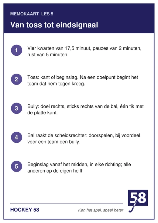 Memokaart van les 5