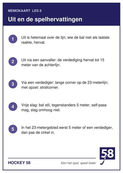 Memokaart van les 8