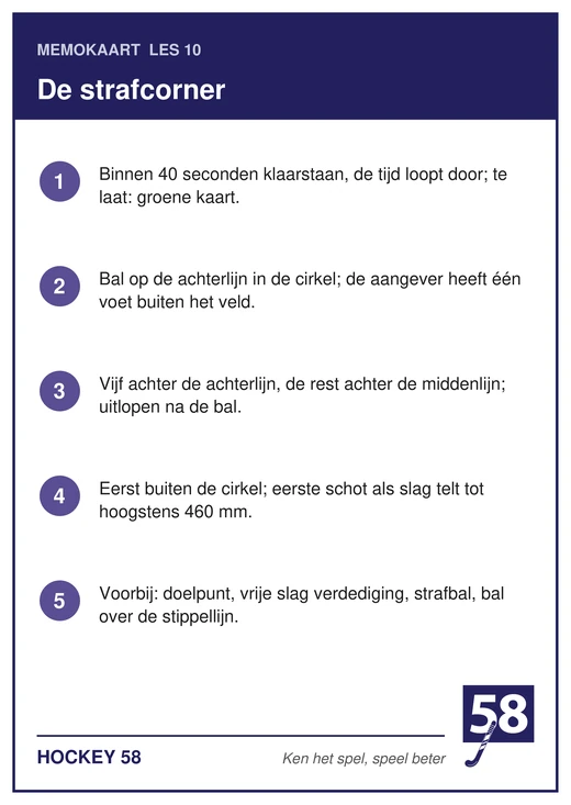 Memokaart van les 10